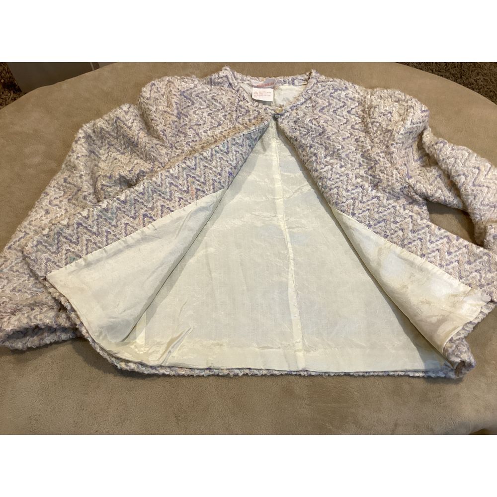 Vintage D.K. Gold by donnkenny Ladies Ivory with Pastels Blazer Coat, Size 10 - Picture 8 of 11